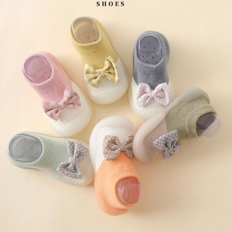 Recién Nacido Bebé Niñas Infante Zapatos Antideslizantes Arco Calcetín Zapatos Suela de Goma Sandalias EE. UU. Foto 2 de 4