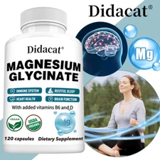 Magnesium Glycinate 400mg High Absorption,Improved Sleep,Stress & Anxiety Relief