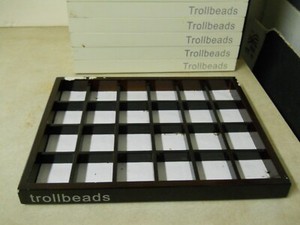 Trollbeads Dark Brown 24 Compartment Bead Display Tray Divided NO Sticks