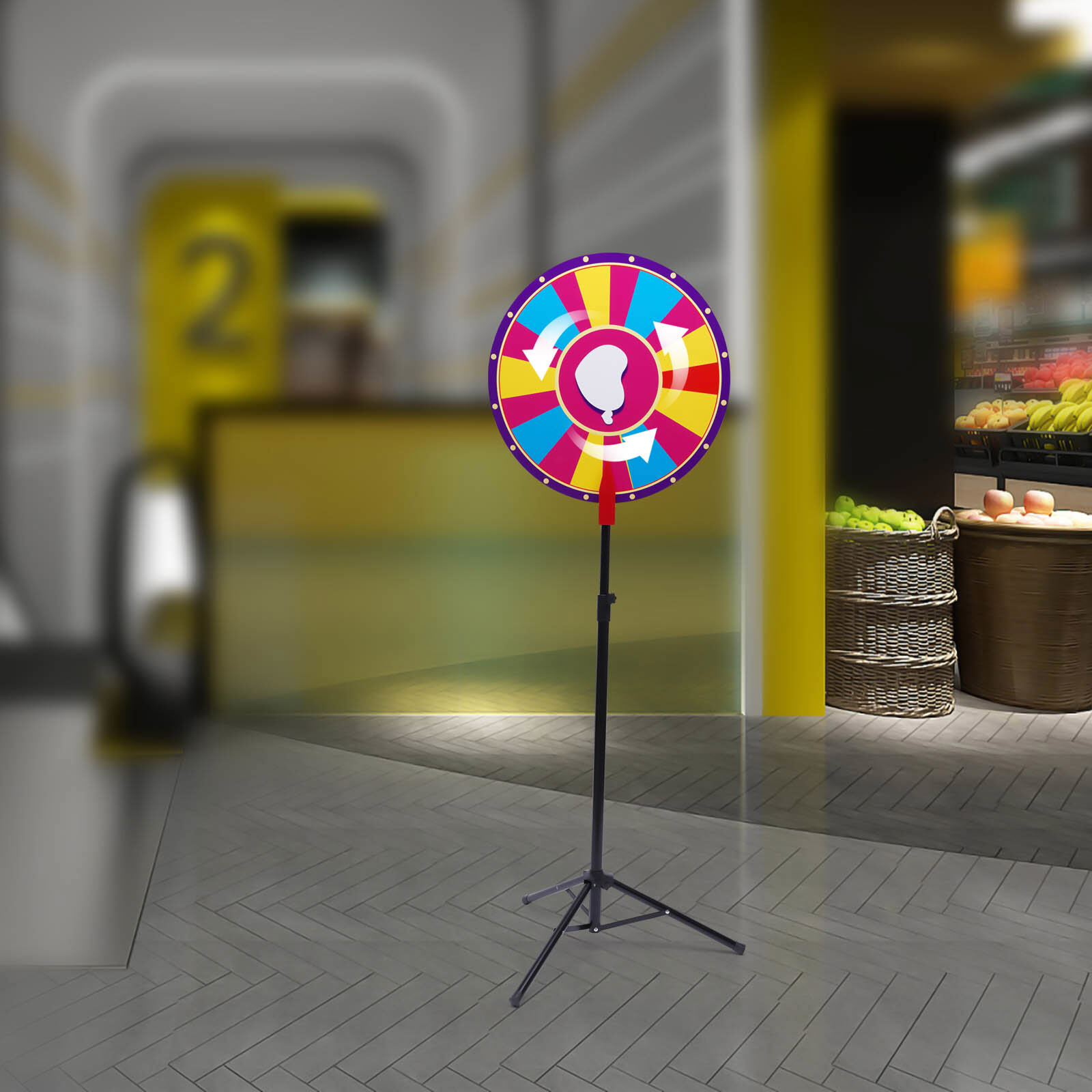 24" Einstellbar Glücksrad Editable 18Slot Raffle Wheel Karneval Prize