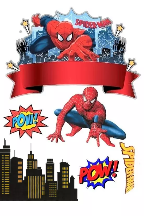 SPIDERMAN PERSONALISED PRINTED EDIBLE BIRTHDAY CAKE TOPPER ...