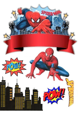 SPIDERMAN PERSONALISED PRINTED EDIBLE BIRTHDAY CAKE TOPPER DECORATION | eBay