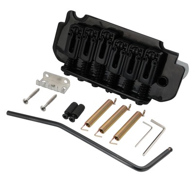 Musiclily Pro Black 54mm Roller Saddles 2-Point Tremolo Bridge For Strat Guitar