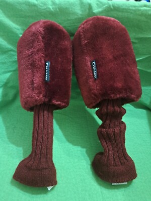 Lot of 2~Maroon, Champ, Golf Head Covers~1 for Utility Club & 1 for #5 Club (B2)