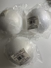 Lot of 3 - 4.5  Crafting DuraFoam Styrofoam Balls White Holiday DIY Darice New