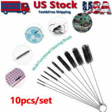 US Nylon Straw Brush Cleaner Bottle Tube Pipe Small Long Cleaning 10Pcs Set