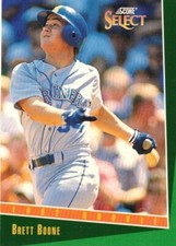 BRETT BOONE-SECOND BASE-SEATTLE MARINERS-1992 SCORE SELECT #326-ROOKIE