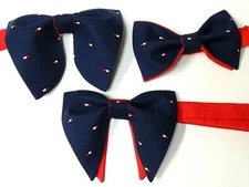 Handmade Mens All over flag logo Bow Tie Vintage Style Americana Navy/Red/White
