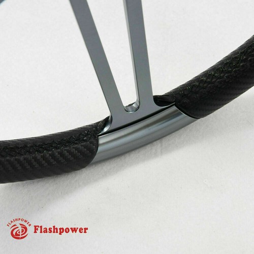 15.5" Billet Steering Wheel Black Full Wrap Chevy Blazer C10 W/Horn - Foto 11 di 12