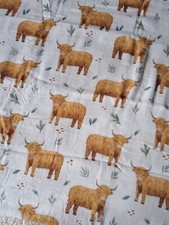 Highland Cow Muslin Swaddle by Doreen and Ada