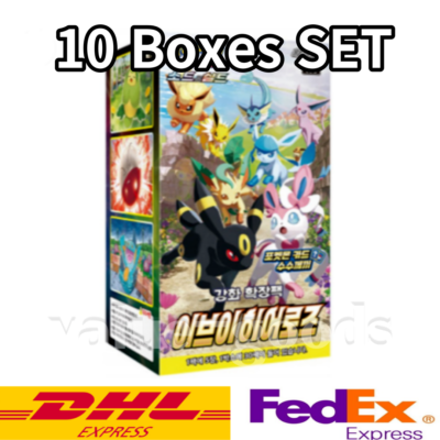 Pokemon Packs [10 BOXES SET] Pokemon Sword & Shield Eevee Heroes Booster Box  - Korean Language Edition Eevee Evolution Booster Pack