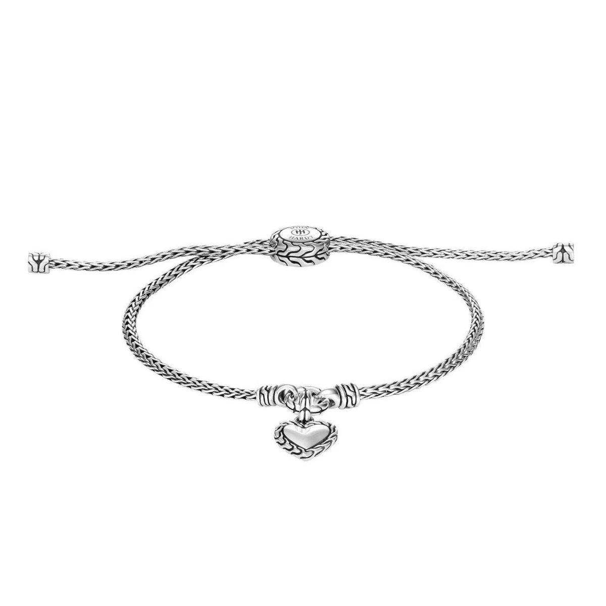 JOHN HARDY Classic Chain Heart Charm Pull Through Bracelet in