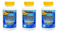 3 PACK Kirkland Signature Naproxen Sodium 220mg Pain & Fever Reducer 400 Caplets