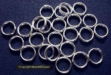 Split rings 7mm silver plated steel 50 pcs jewelry clasp attach charms PFG005B