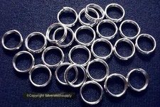 Split rings 7mm silver plated steel 50 pcs jewelry clasp attach charms PFG005B