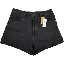 Levi s High Waisted Mom Shorts NEW Women s Size 32 Black Denim