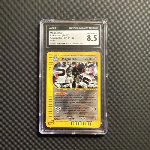 Magneton - H16/H32 CGC 8.5 Aquapolis e-Reader Holo Rare Pokemon - NM/MINT+
