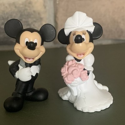 Disney Minnie Mouse Wedding PVC Hard Rubber Figures Cake Toppers 3.25 