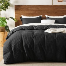 Waffle Weave Duvet Cover Set King Size,Soft Breathable 3pcs Comforter Cover S...