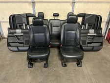 2015-2020 Ford F150 Crew Cab Black Leather Front Rear Seats Seat Set W Panels