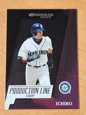 2005 DONRUSS PRODUCTION LINE OBP .414 Ichiro Suzuki Card #PL-6 #271 /414