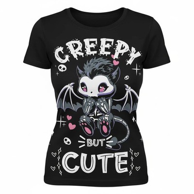 Creepy But Cute T-Shirt Damen Cupcake Cult Gothic Top