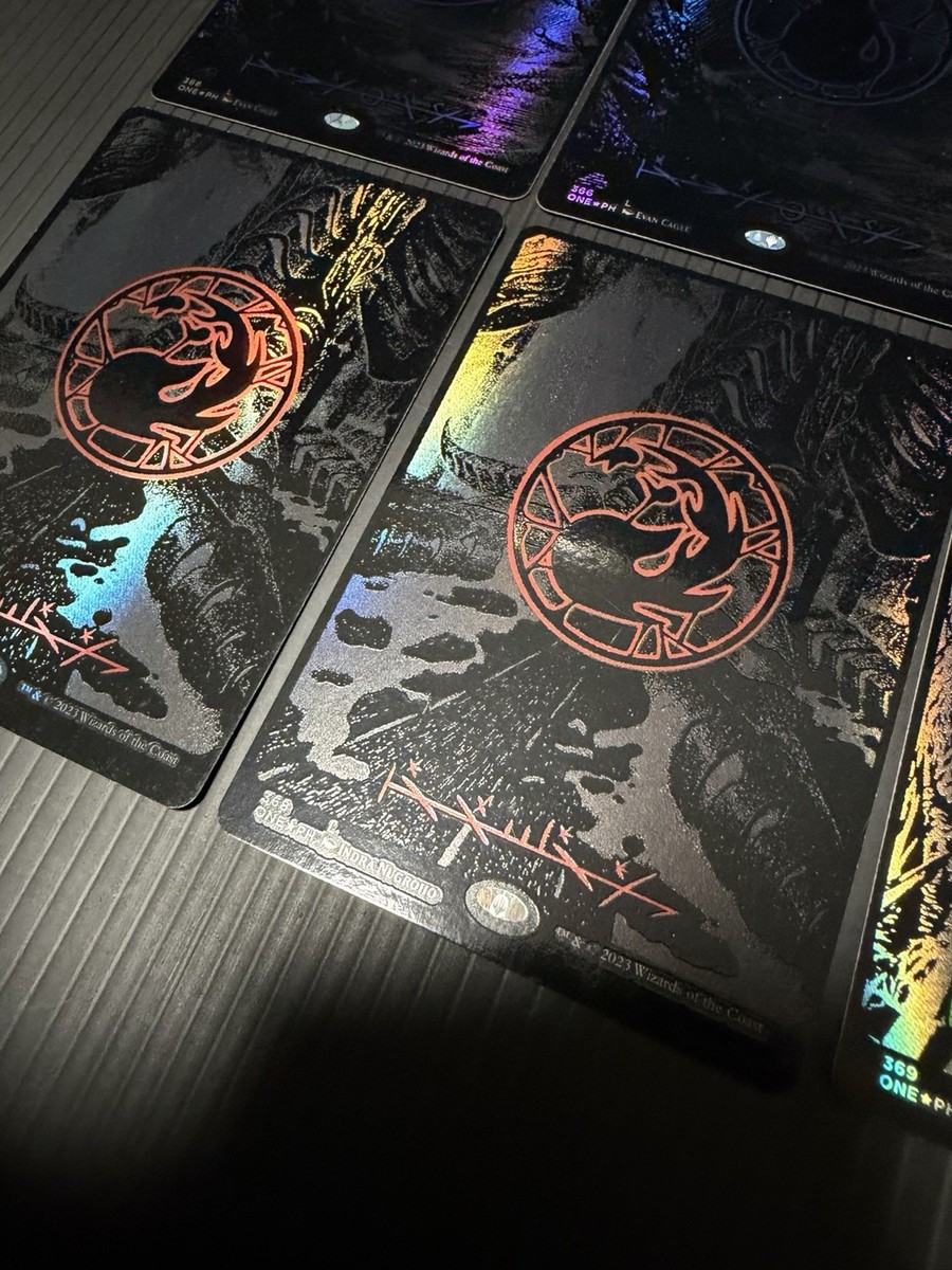 MTG Phyrexia All Will Be One FOIL Oil Slick Raised Lands 2 of each