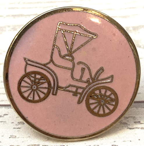 Vtg Ford Model T Pink & Gold Tone Enamel Cufflinks - Afbeelding 5 van 14
