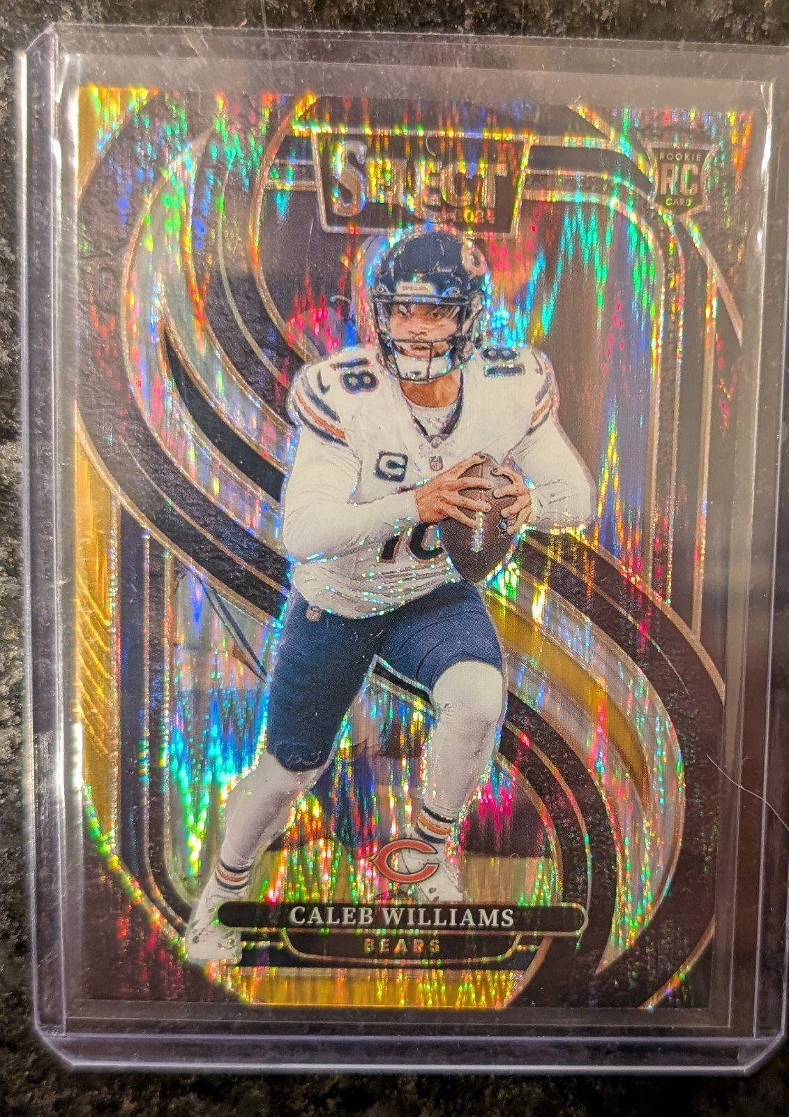 2024 Panini Select Premier Level Black & Gold Shock Prizm Caleb Williams RC #114