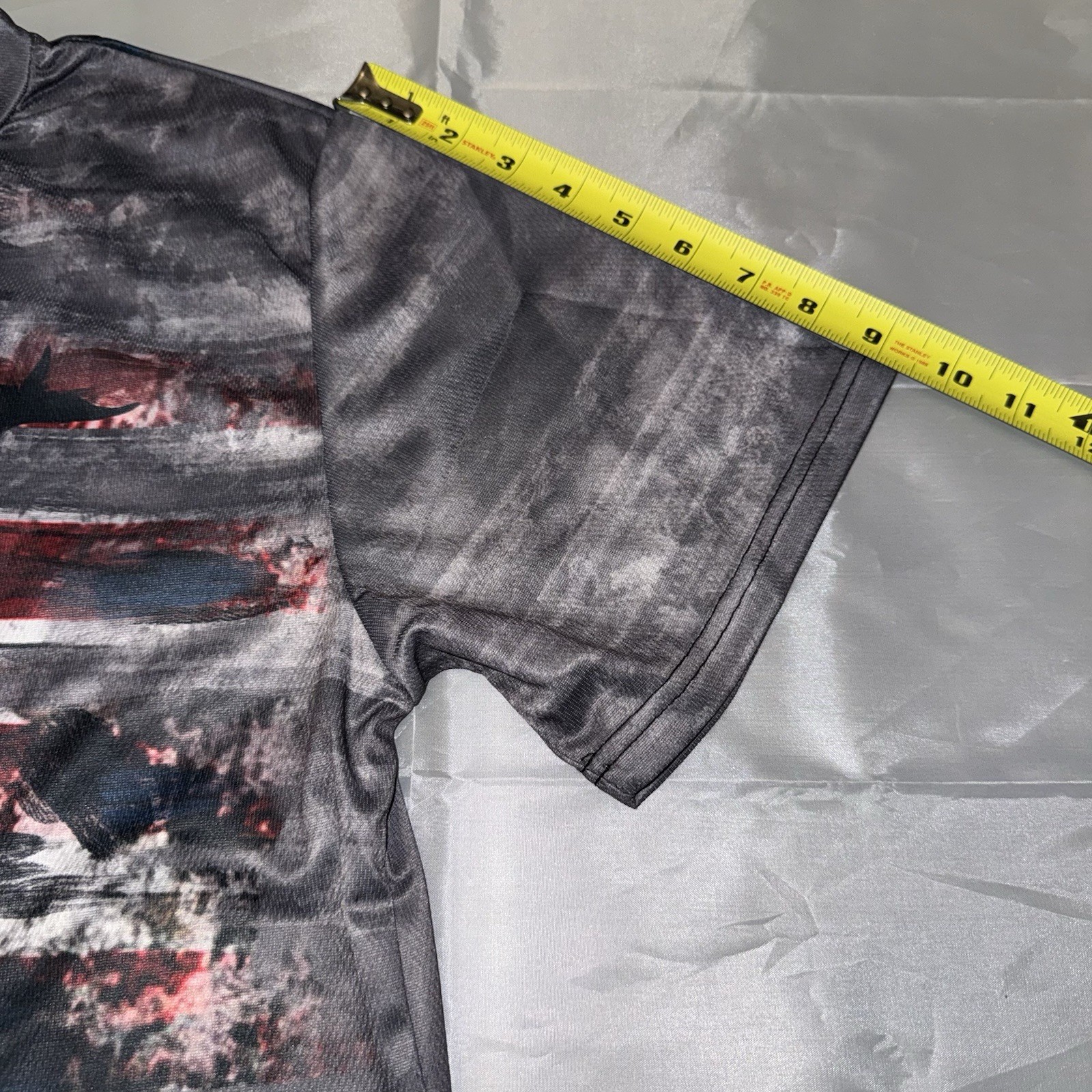 Unbranded Distressed American Flag Graphic T-Shirt Mens Large Gray Sublimated image 6