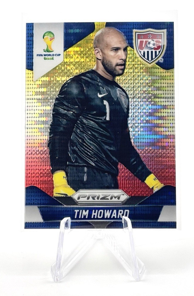 Tim Howard 2014 Panini Prizm World Cup Yellow & Red Pulsar #66 United States