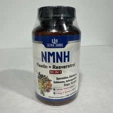 Ultra Herbs Fisetin + Resveratrol 10 In 1, 150 Caps exp 4/28