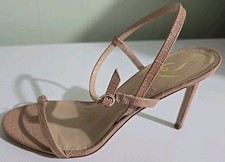 Sam Edelman Doran Strappy Heeled Croco Skin Leather Maple Sugar Size 10