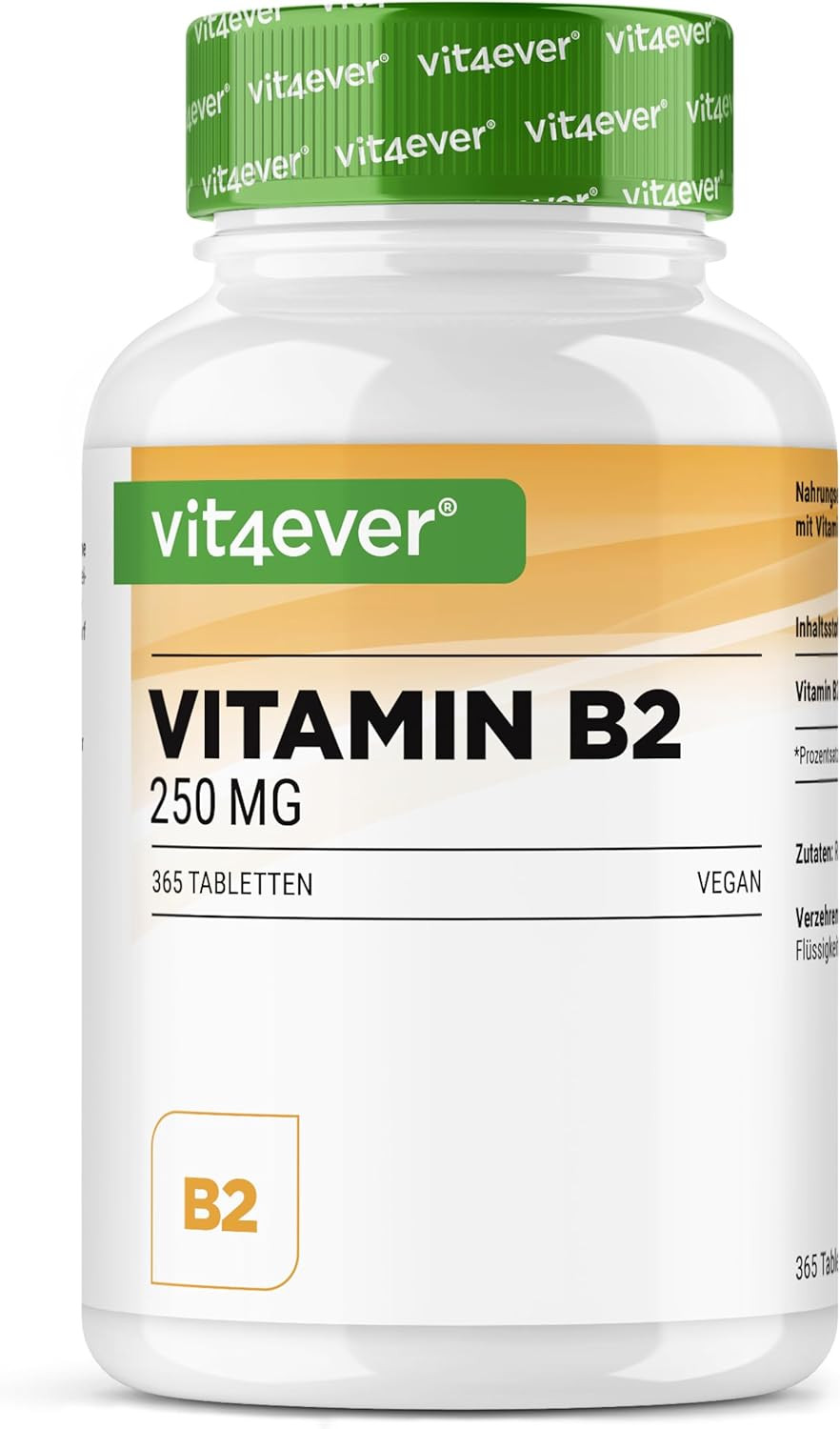 Riboflavina B2 250mg - 365 Tabs | Integratore Energia e Sistema Nervoso