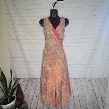 VTG Y2K Boho Fairy Dropwaist Milkmaid Asymmetric Lettuce Hem Dress Sz 18