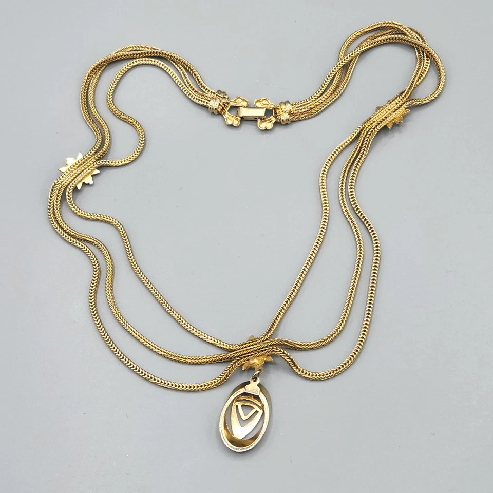 复古维多利亚复兴人造珍珠金色狐尾链节日项链 145 — 第 3/4 张图片