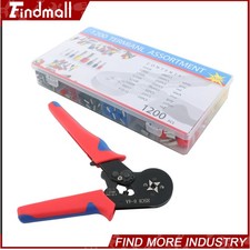 Findmall Self-Adjustable AWG 23-7 Ferrule Crimping Tool Kit W/ 1200Pack Ferrules