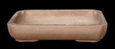 Bonsaischale -  Waldschale - rechteckig - unglasiert - Siegel - 26 x 19 x 5,3 cm