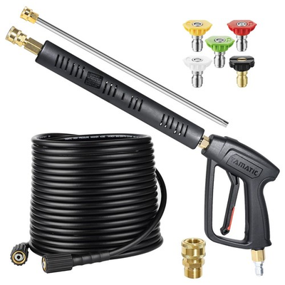 #ad Pressure Washer Gun and Hose Kit 50 FT Kink Resistant Power Washer Hose and ... $114.23