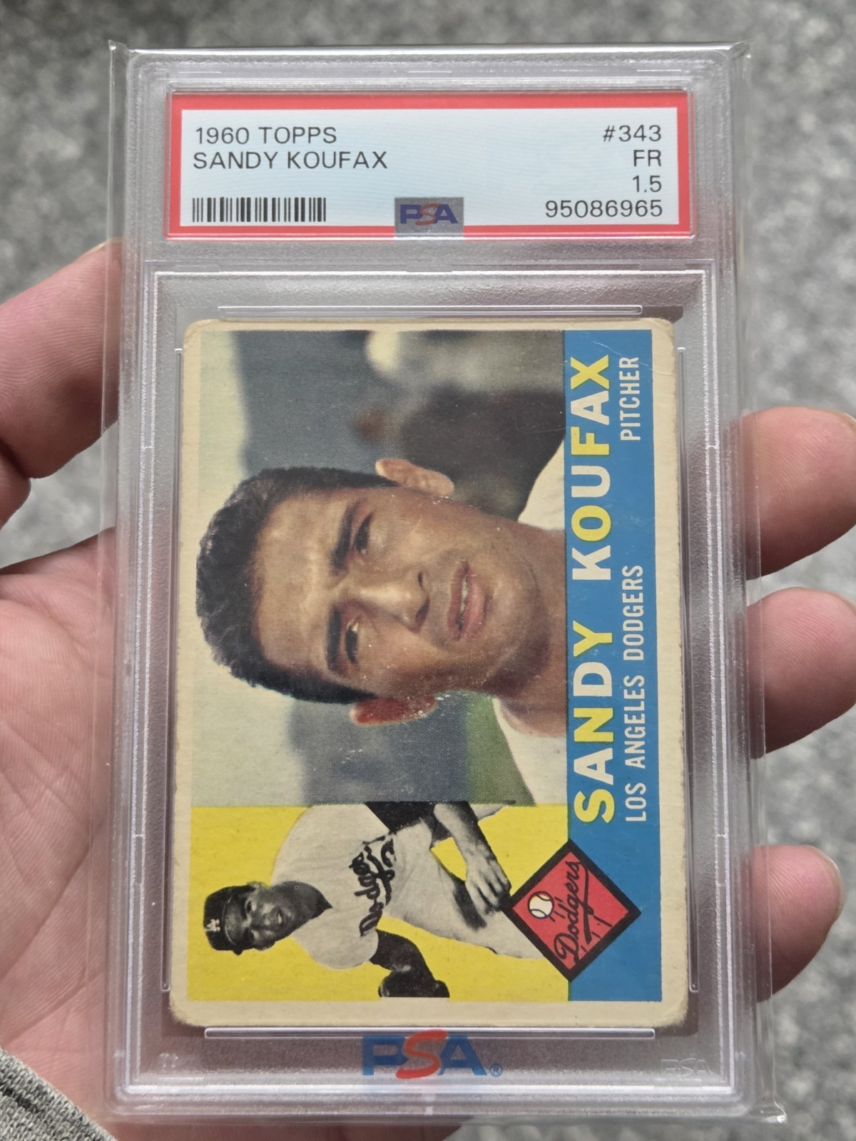 1960 Topps Sandy Koufax #343 PSA 1.5 Dodgers HOF