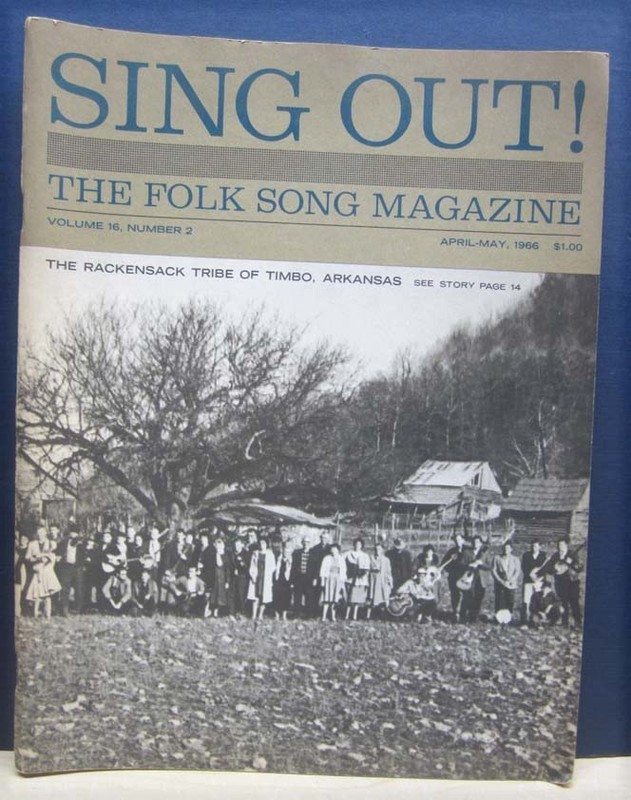 SING OUT magazine backissue , May 1966..Vol 16 No2, RACKENSACK TRIBE OF ARKANSAS