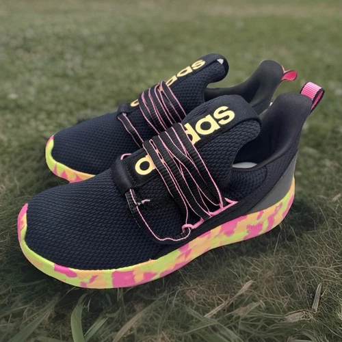 Adidas Lite Racer Adapt 7 Girls Size 3 Black/Pink JR0817