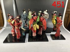 Figurine poupée samouraï kimono geisha oiran vintage washi paper origami grue support set