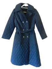 Vintage, Mar Fay Fashions, Woman's Blue Quilted Coat, Size 8