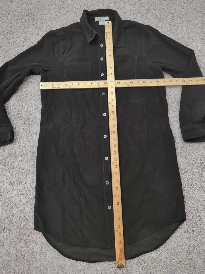 Lucky Brand Shirt Dress Womens Small Brown Corduroy Button Up Long Sleeve - Image 3 of 4