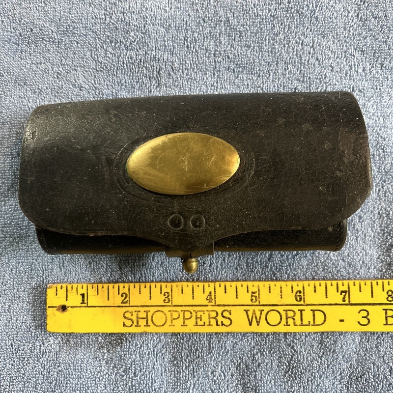 INDIAN WAR  CARTRIDGE BOX W/ BRASS  BOX PLATE… EXCELLENT