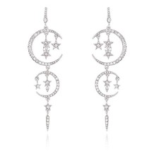 Flat Back Silver Earrings for Women - Sun Moon Star Celestial celestial Huggie D