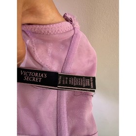 Victoria&rsquo;s Secret Very Sexy Push-Up Bustier Bra Lavender Lace Mesh Corset 32DD