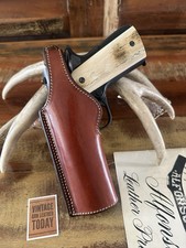 Vintage Alfonsos Plain Brown Leather Lined Holster For Colt 45 5  Government Mod