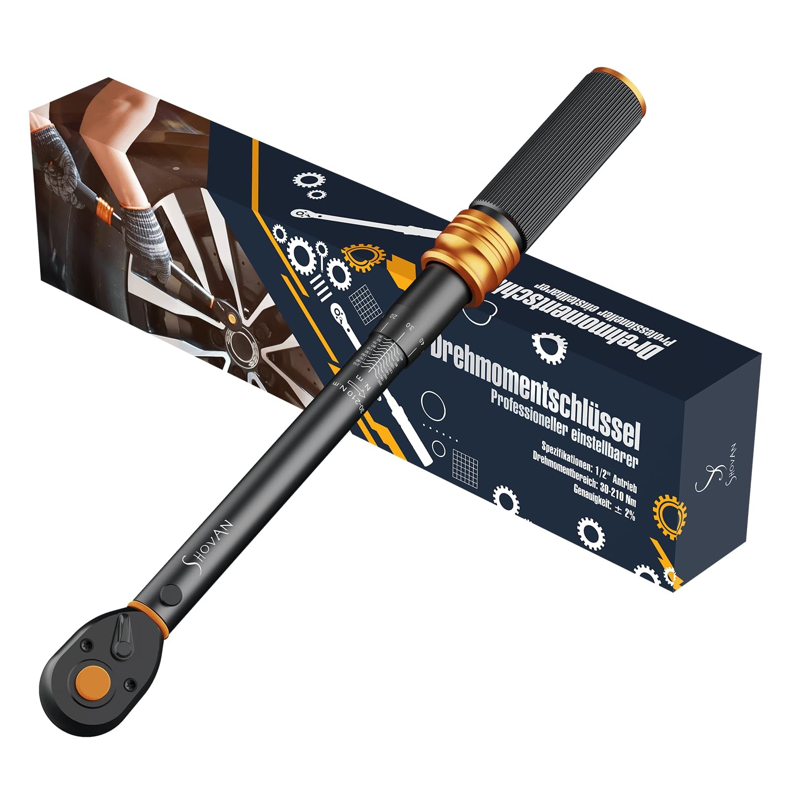 Chiave Dinamometrica 1/2 per Serraggio Ruote Auto 30-210 Nm